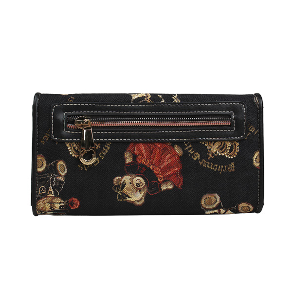 Crown Bear Tapestry Long Purse Bag