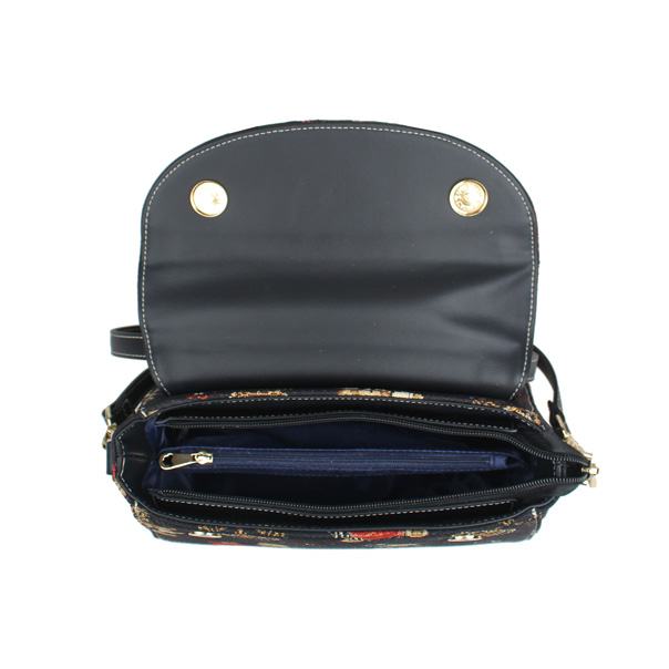 Crown Bear Tapestry Satchel Shoulder Bag