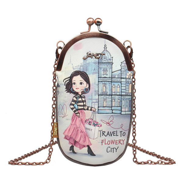 Flowery City Illustrated Crossbody Bag
