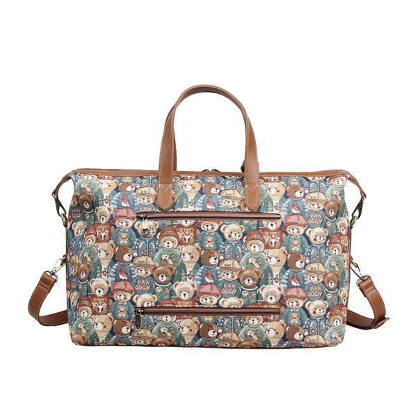 Green Bear Tapestry Travel Duffle Bag