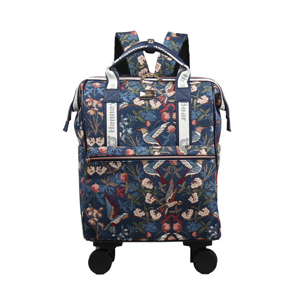 Blue Hummingbird Rolling Backpack / Cabin Luggage