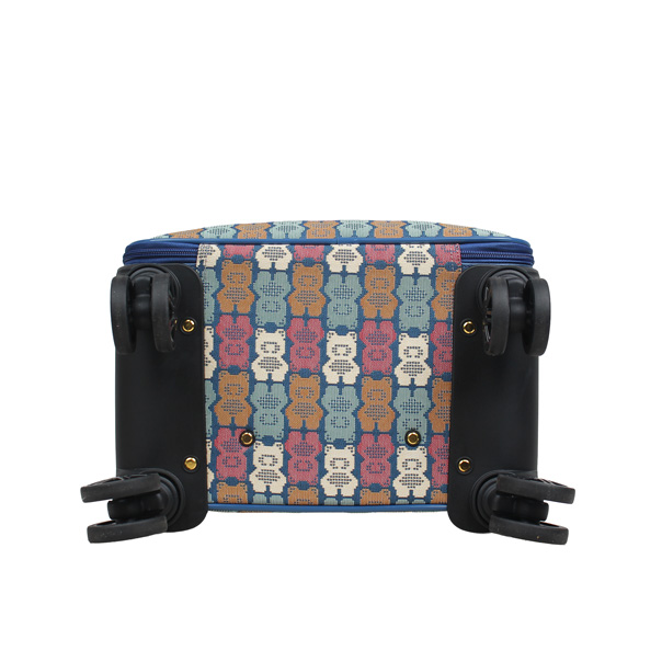 Nevy Blue Teddy Tapestry Cabin Trolley Luggage
