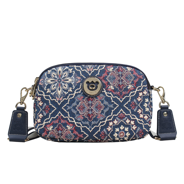Snowflake Blue Tapestry Crossbody Bag