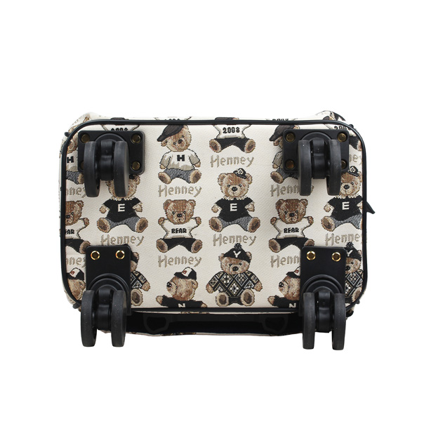 Teddy Tapestry Rolling Travel Backpack with Wheels