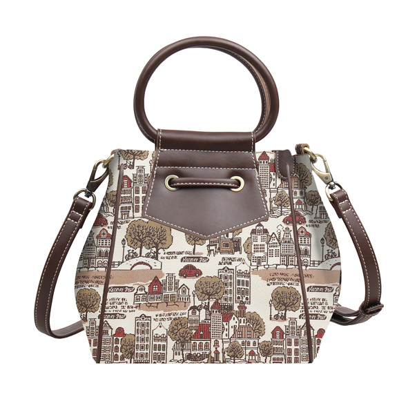 Tree in Fall Tapestry Bucket Shoulder Bag