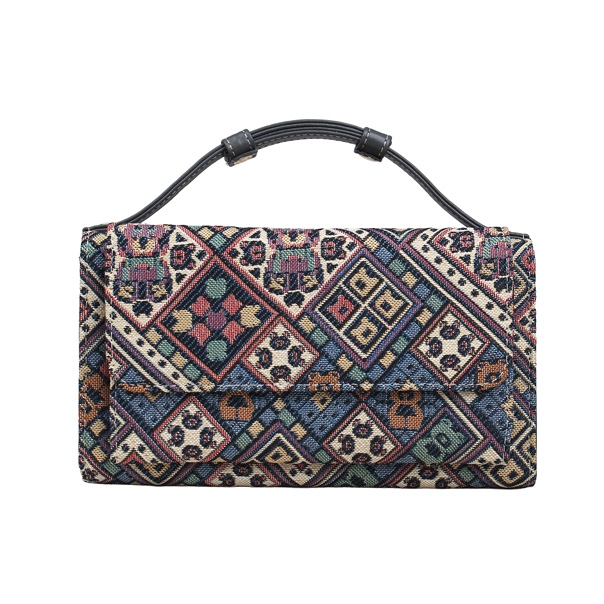 Vintage Check Tapestry Purse Bag