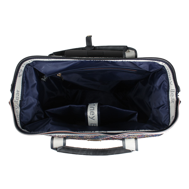 Vintage Check Tapestry Rolling Backpack