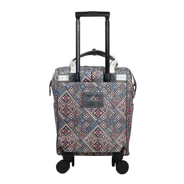 Vintage Check Tapestry Rolling Backpack
